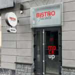 Perspective View of Bistro Facade Mockup