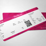 Perspective View of Both Sides of a Ticket Mockup