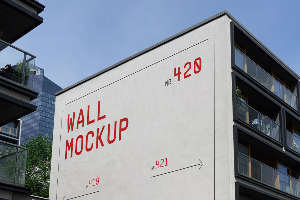 Perspective View of Building Elevation Wall Mockup
