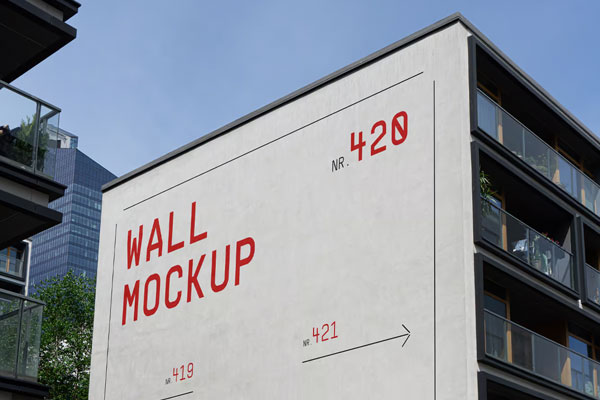 Perspective View of Building Elevation Wall Mockup
