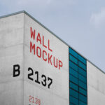 Perspective View of Building Wall Mockup