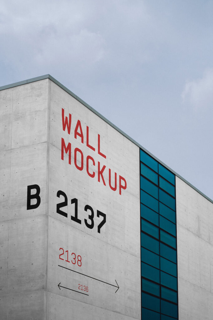 Perspective View of Building Wall Mockup