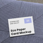 Perspective View of Business Card Mockup on Pillow