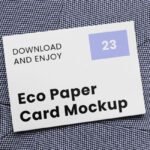 Perspective View of Business Card Mockup on Pillow