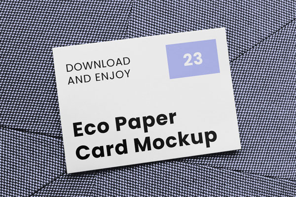 Perspective View of Business Card Mockup on Pillow