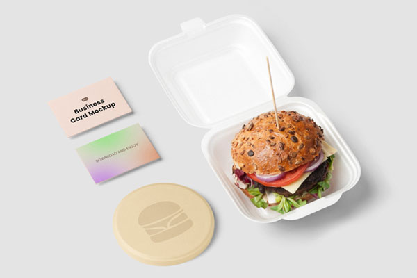 Perspective View of Business Cards and Coaster mockup