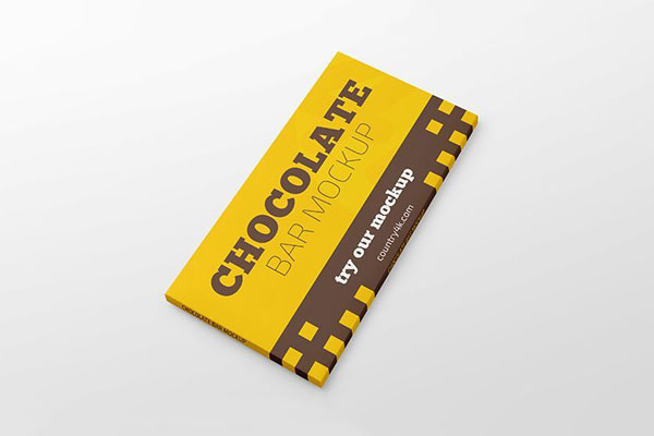 Perspective View of Chocolate Bar Mockup