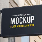 Perspective View of City Sign Mockup