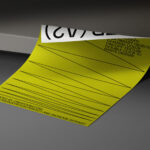 Perspective View of Curved Poster Mockup on Ground