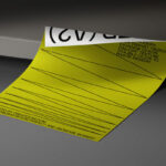 Perspective View of Curved Poster Mockup on Ground