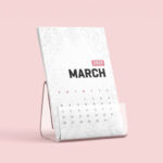Perspective View of Desk Calendar Mockup