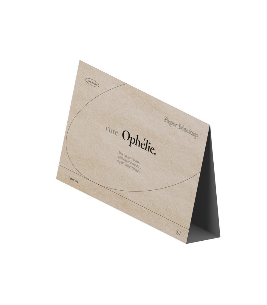 Perspective View of Desk Paper Mockup