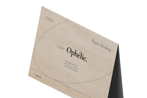 Perspective View of Desk Paper Mockup