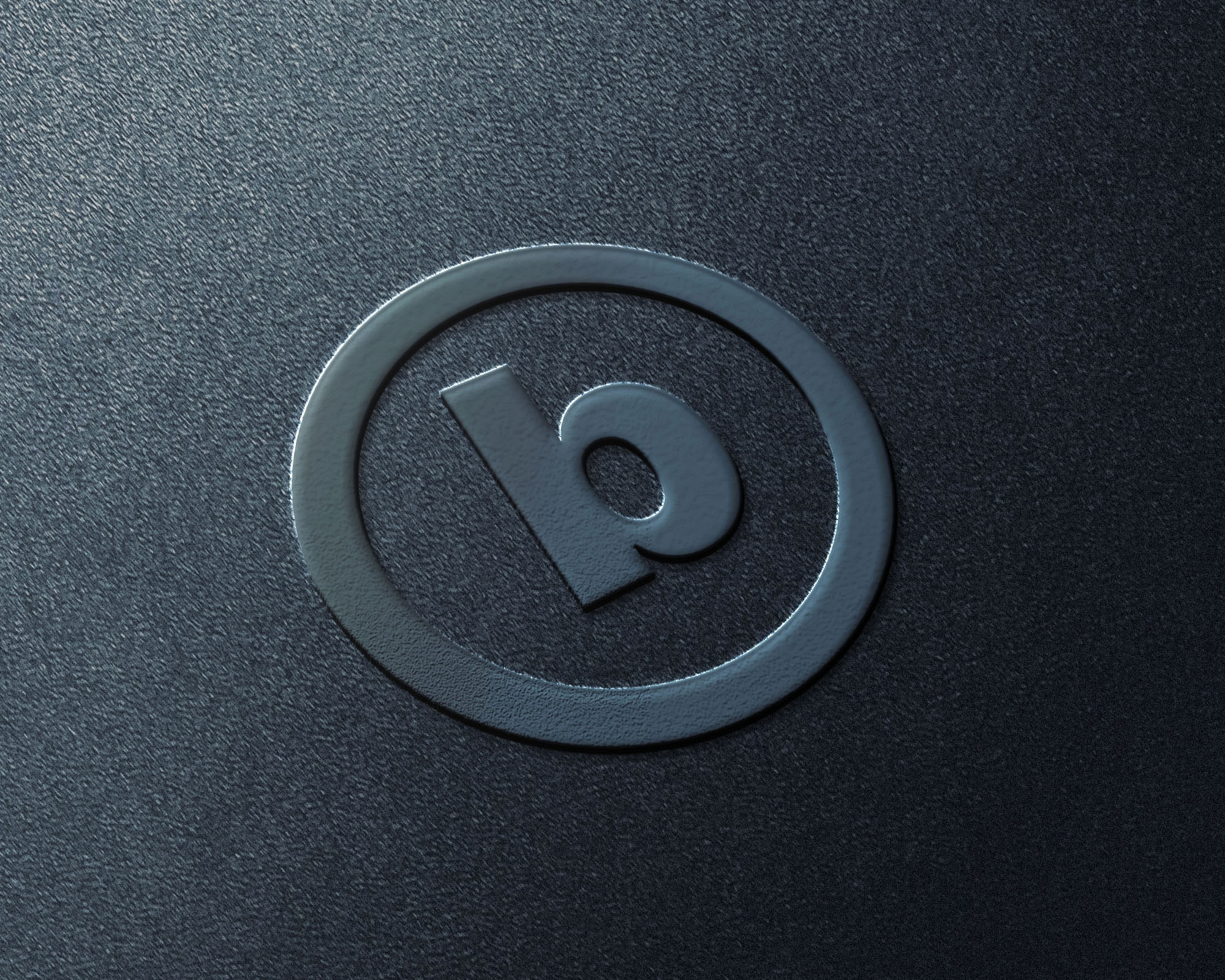 Free Perspective View of Emboss Logo Mockup PSD Template
