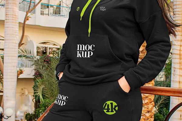 Perspective View of Female Sport Suit Mockup