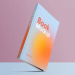 Perspective View of Floating Book Mockup