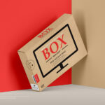 Perspective View of Floating Craft Product Packaging Box Mockup