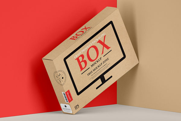 Perspective View of Floating Craft Product Packaging Box Mockup