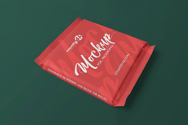 Perspective View of Foil Packaging Mockup