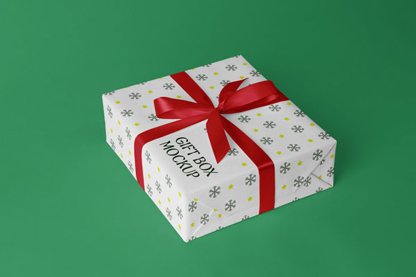 Perspective View of Gift Box Mockup