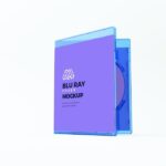Perspective View of Half-Opened Standing Blu-Ray Disk Mockup