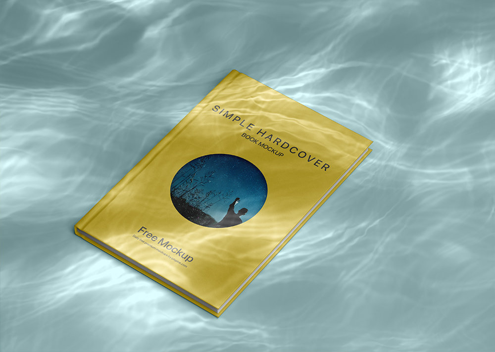 Perspective View of Hardcover Book Mockup