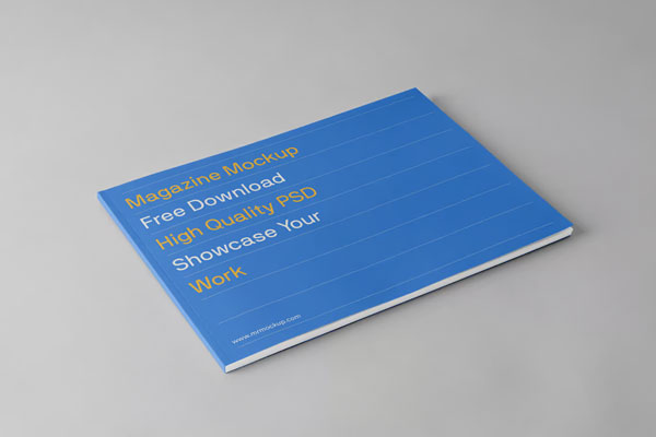 Perspective View of Horizontal Magazine Mockup