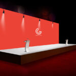 Perspective View of Huge Backdrop Banner Mockup