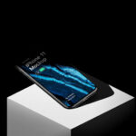 Perspective View of iPhone 11 Pro Mockup with Shadow Overlay