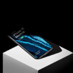 Perspective View of iPhone 11 Pro Mockup with Shadow Overlay