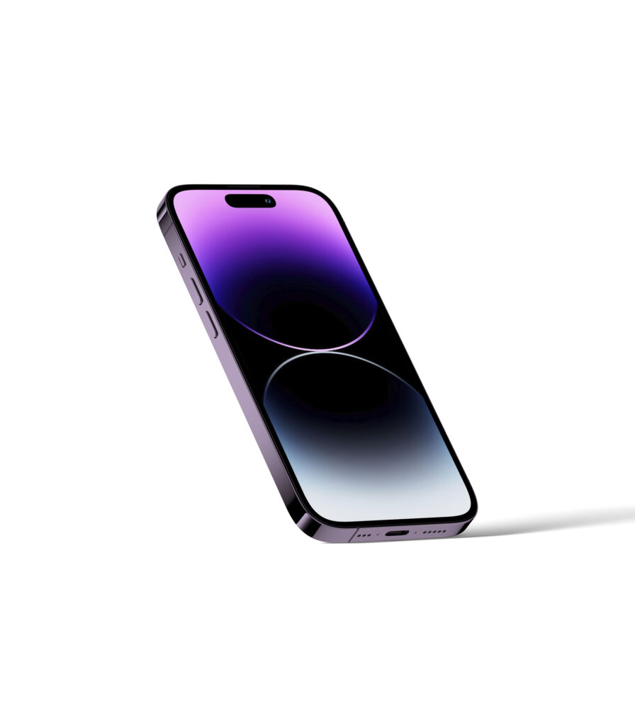 Perspective View of iPhone 14 Pro Mockup