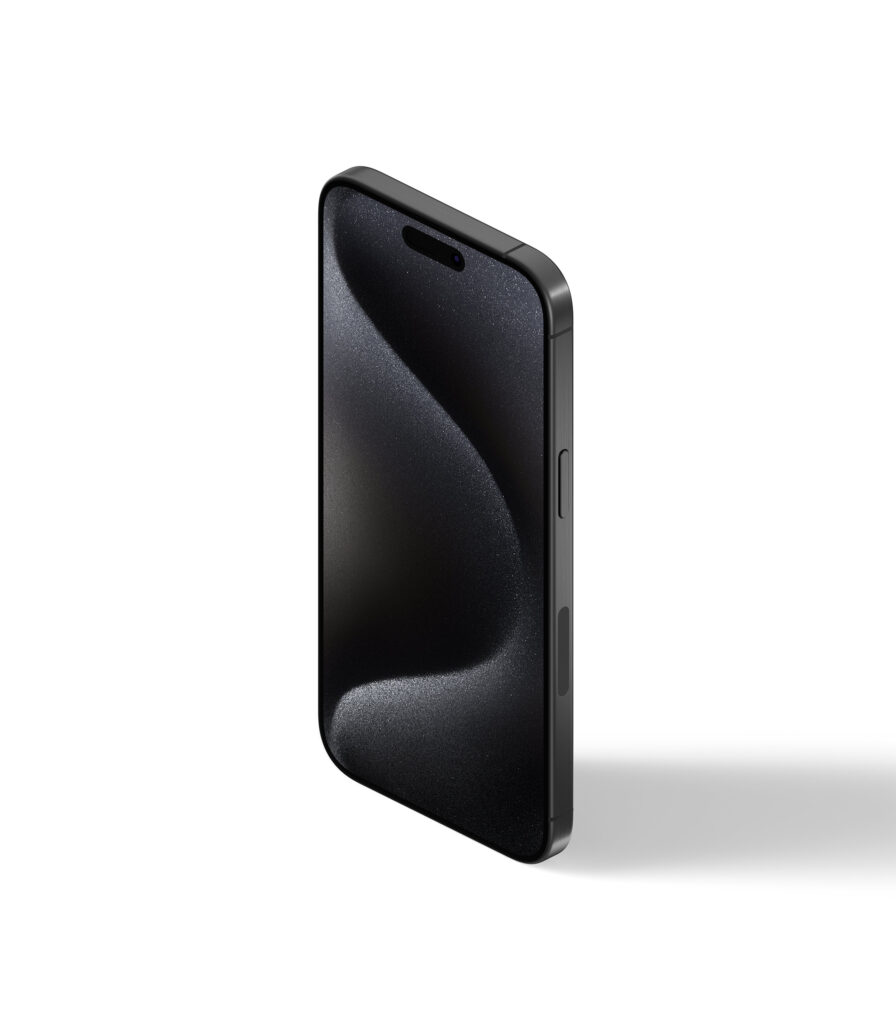 Perspective View of iPhone 15 Pro Mockup