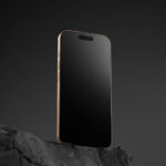 Perspective View of iPhone 16 Pro Mockup Desert Titanium Color