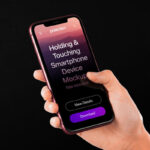 Perspective View of iPhone Mockup in Hand