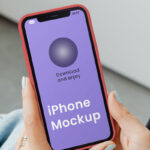 Perspective View of iPhone Mockup in Hands