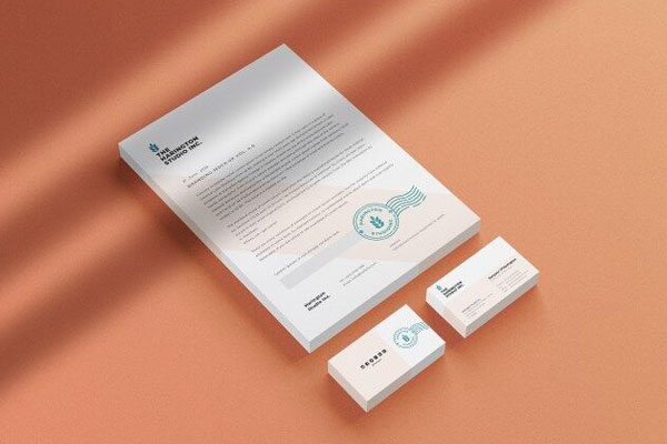 Perspective View of Isometric Stacked Stationery Mockup