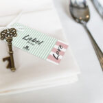 Perspective View of Label Tag on a Napkin Mockup