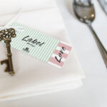 Perspective View of Label Tag on a Napkin Mockup