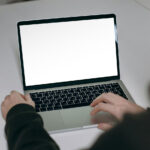 Perspective View of MacBook Screen Mockup