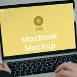 Perspective View of MacBook Screen Mockup