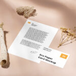 Perspective View of Letterhead Mockup with Business Card