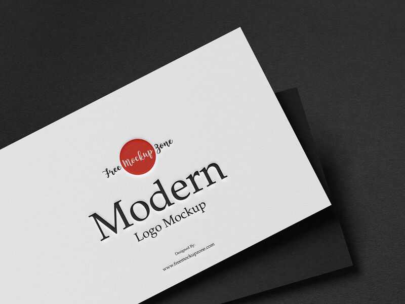 Perspective View of Logo on Card Mockup