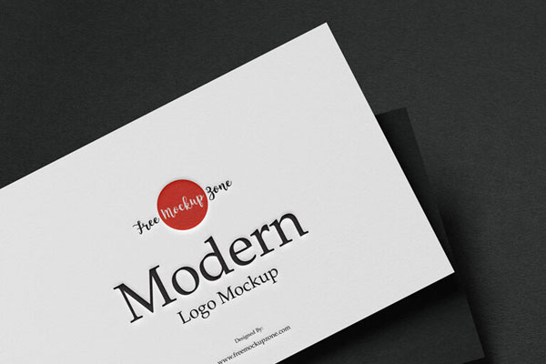 Perspective View of Logo on Card Mockup