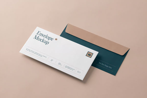 Perspective View of Luxury Envelope Mockup