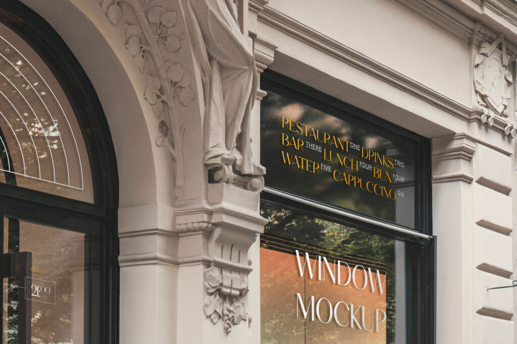 Perspective View of Luxury Window Decoration Mockup