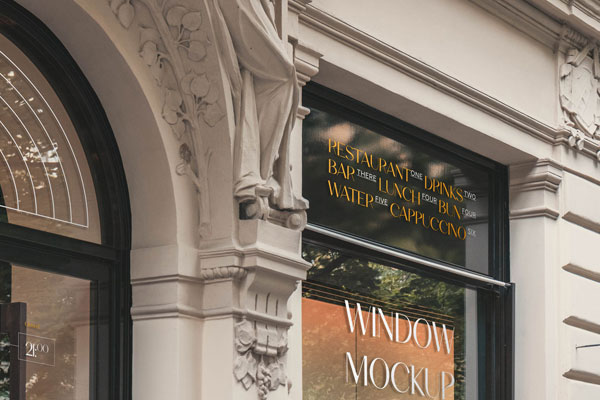 Perspective View of Luxury Window Decoration Mockup