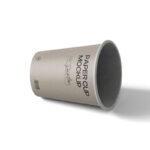 Perspective View of Lying Paper Cup Mockup