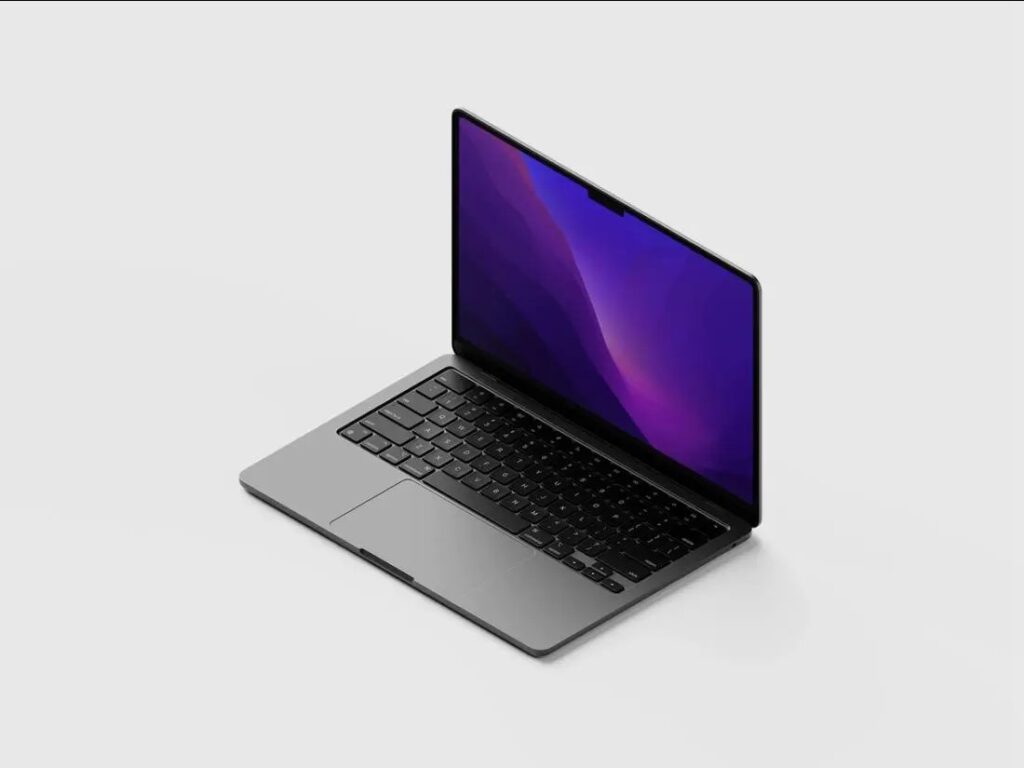 Perspective View of M2 MacBook Air Mockup
