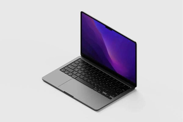 Perspective View of M2 MacBook Air Mockup