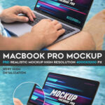 Perspective View of MacBook Pro Mockup